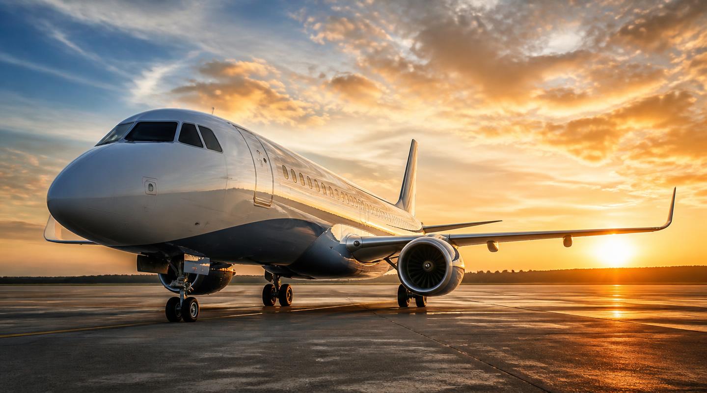 Aeronave da frota E-Jets em plataforma aeroportuária